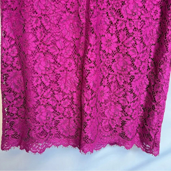 Torrid Magenta Fuschia Pink Sleeveless Floral Lace Midi Sheath Dress Size 14 - Picture 11 of 12
